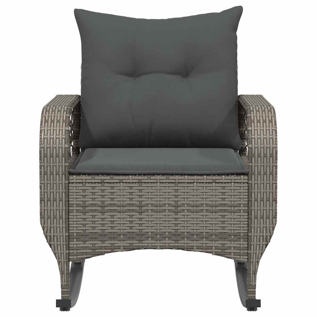 Tuinschommelstoel met kussens poly rattan grijs is nu te koop bij PeponiXL, paradijselijk wonen!