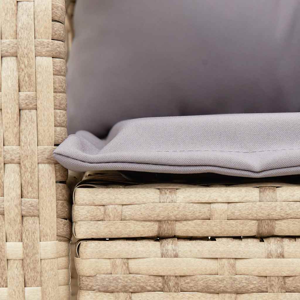 Tuinschommelstoel met kussens poly rattan beige is nu te koop bij PeponiXL, paradijselijk wonen!
