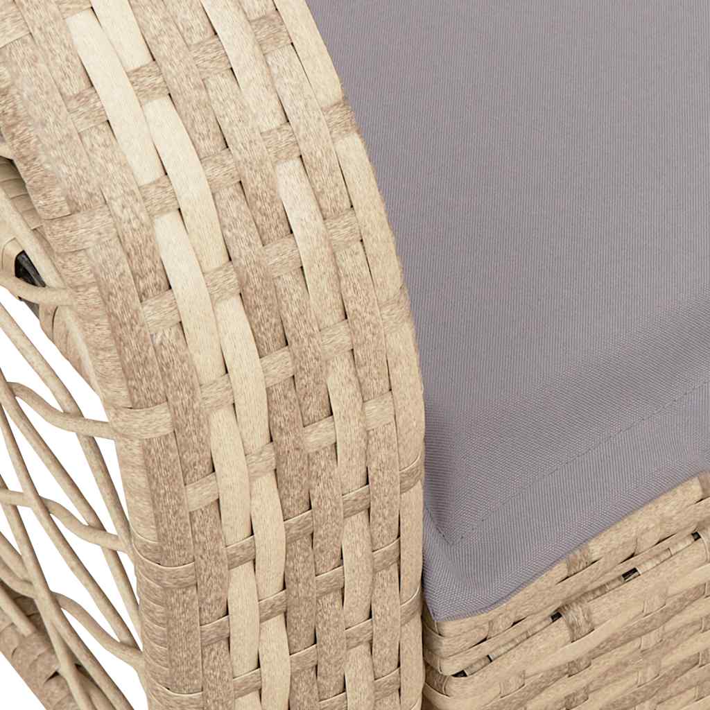 Tuinschommelstoel met kussens poly rattan beige is nu te koop bij PeponiXL, paradijselijk wonen!