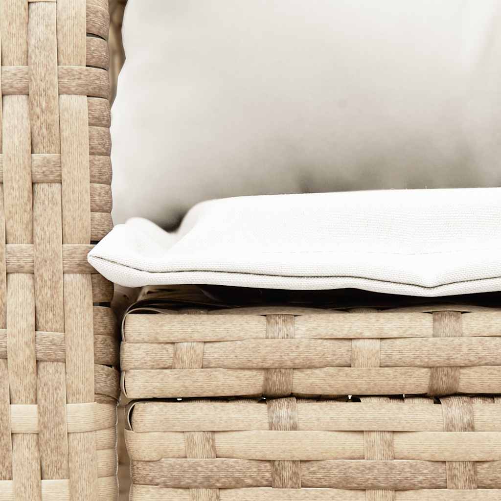 Tuinschommelstoel met kussens poly rattan beige is nu te koop bij PeponiXL, paradijselijk wonen!
