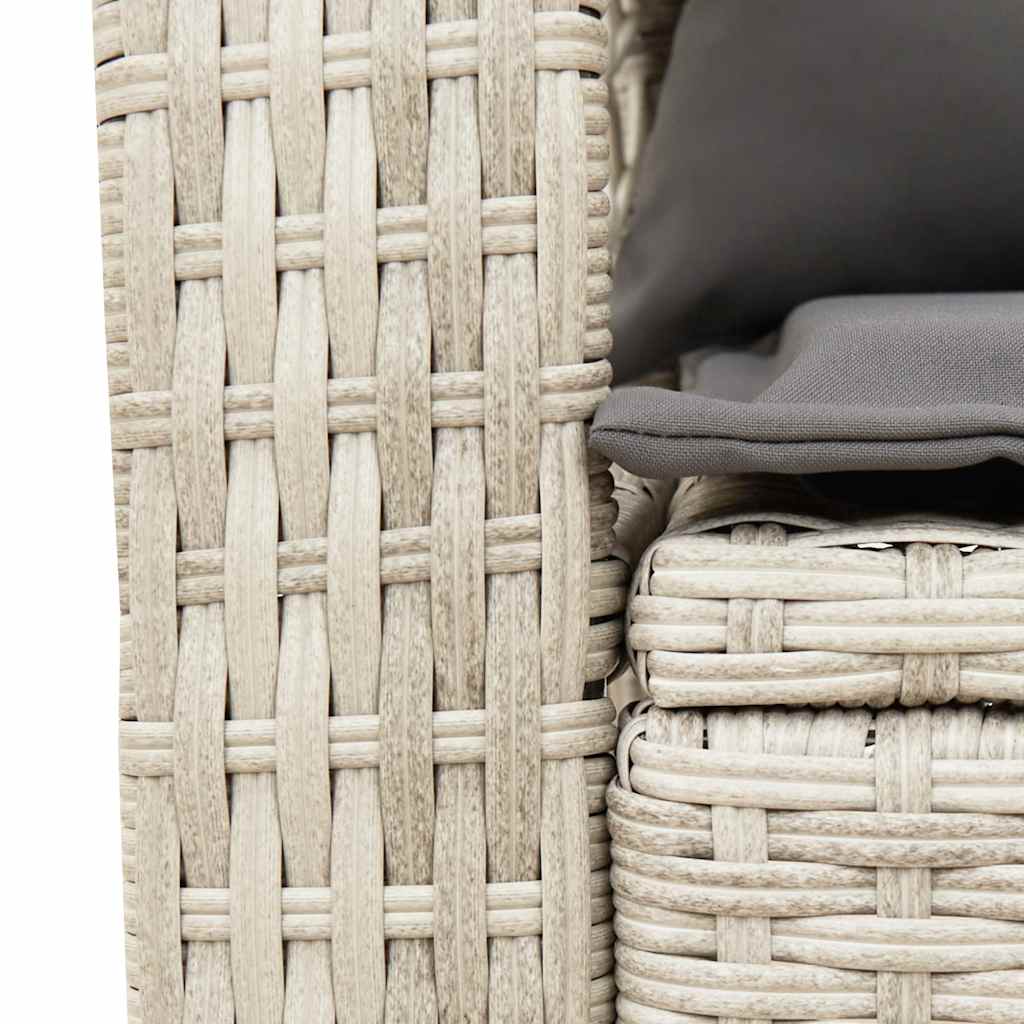 Tuinschommelstoel met kussens poly rattan lichtgrijs is nu te koop bij PeponiXL, paradijselijk wonen!