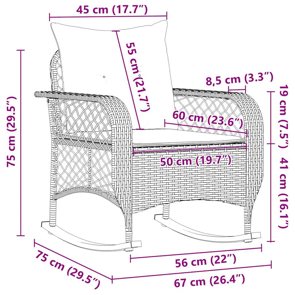 Tuinschommelstoel met kussens poly rattan lichtgrijs is nu te koop bij PeponiXL, paradijselijk wonen!