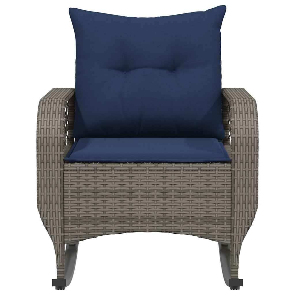 Tuinschommelstoel met kussens poly rattan grijs is nu te koop bij PeponiXL, paradijselijk wonen!