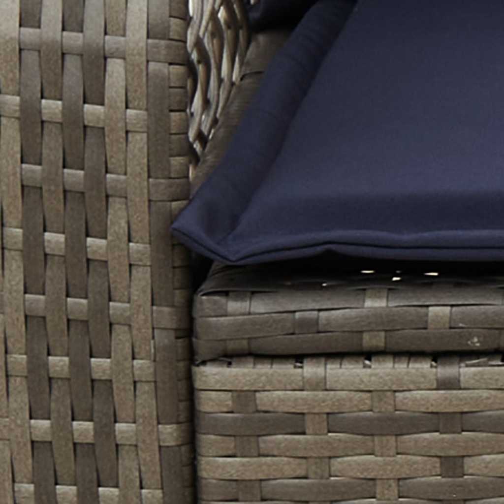 Tuinschommelstoel met kussens poly rattan grijs is nu te koop bij PeponiXL, paradijselijk wonen!