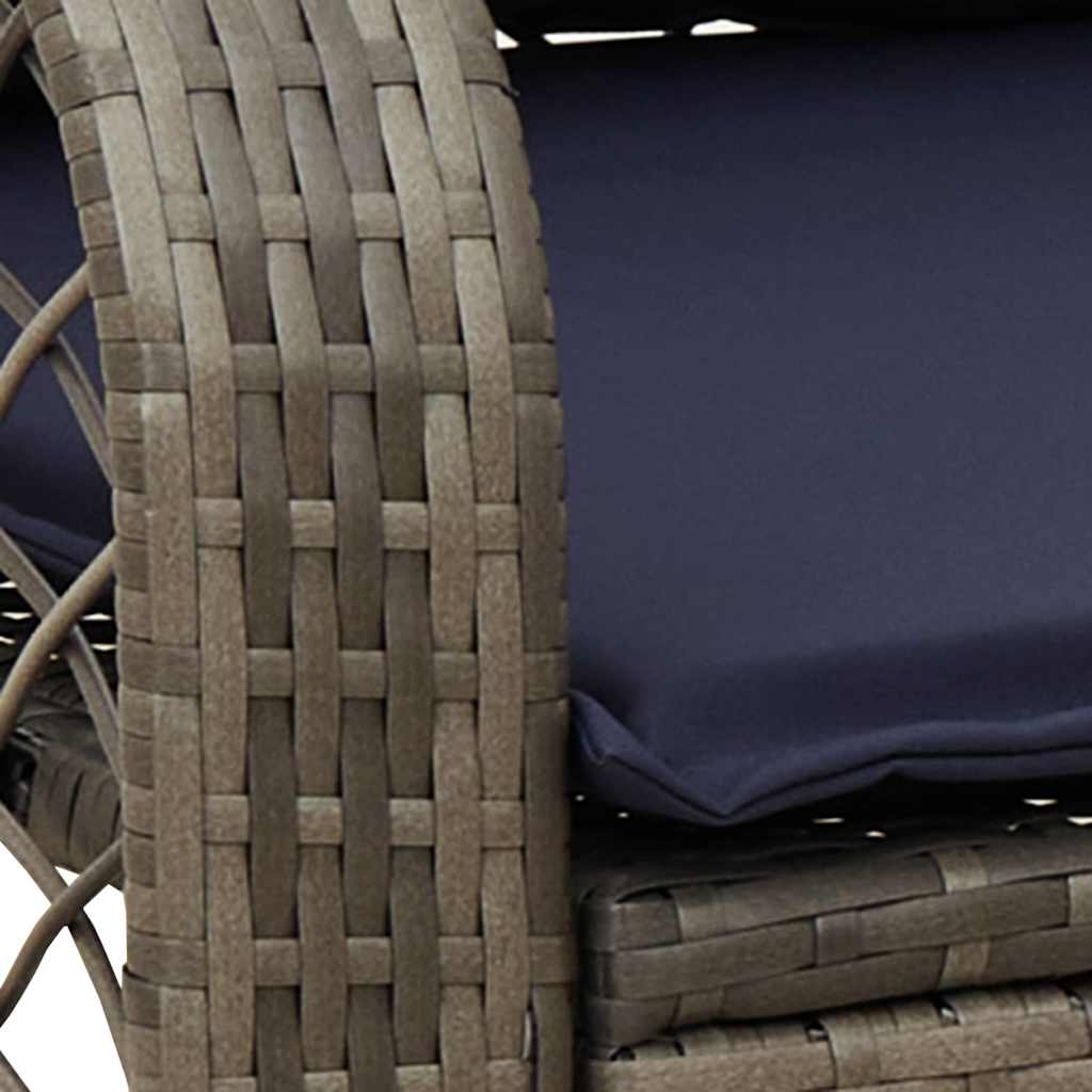 Tuinschommelstoel met kussens poly rattan grijs is nu te koop bij PeponiXL, paradijselijk wonen!