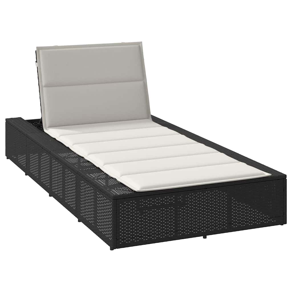 Ligbed met zwevend kussen poly rattan zwart is nu te koop bij PeponiXL, paradijselijk wonen!