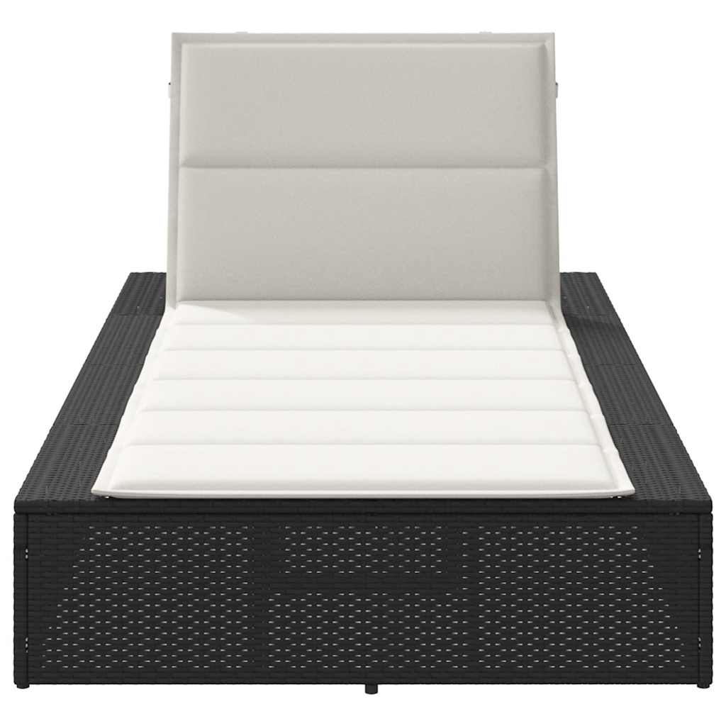 Ligbed met zwevend kussen poly rattan zwart is nu te koop bij PeponiXL, paradijselijk wonen!