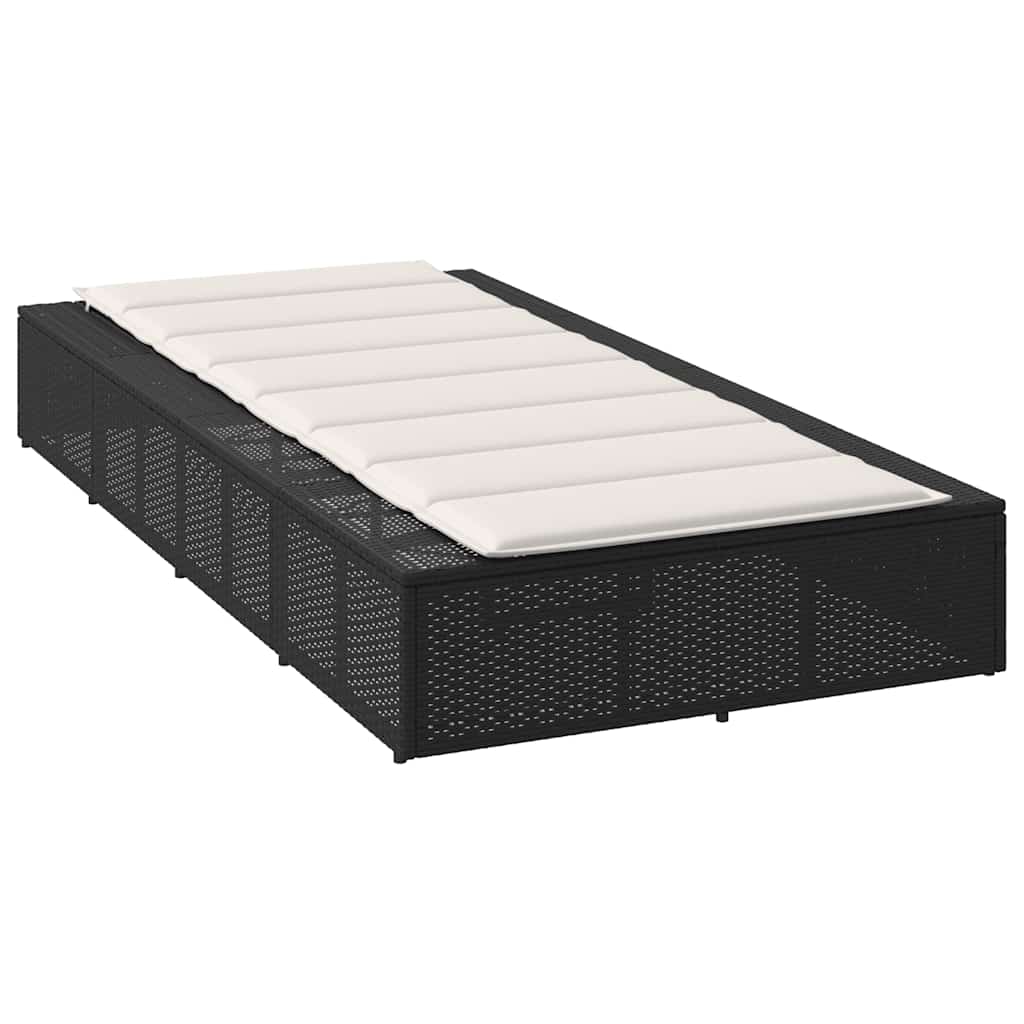 Ligbed met zwevend kussen poly rattan zwart is nu te koop bij PeponiXL, paradijselijk wonen!