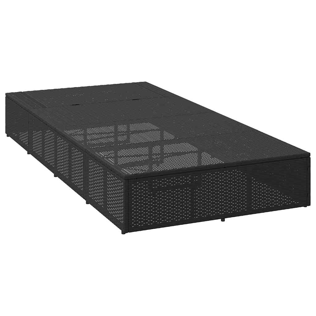 Ligbed met zwevend kussen poly rattan zwart is nu te koop bij PeponiXL, paradijselijk wonen!