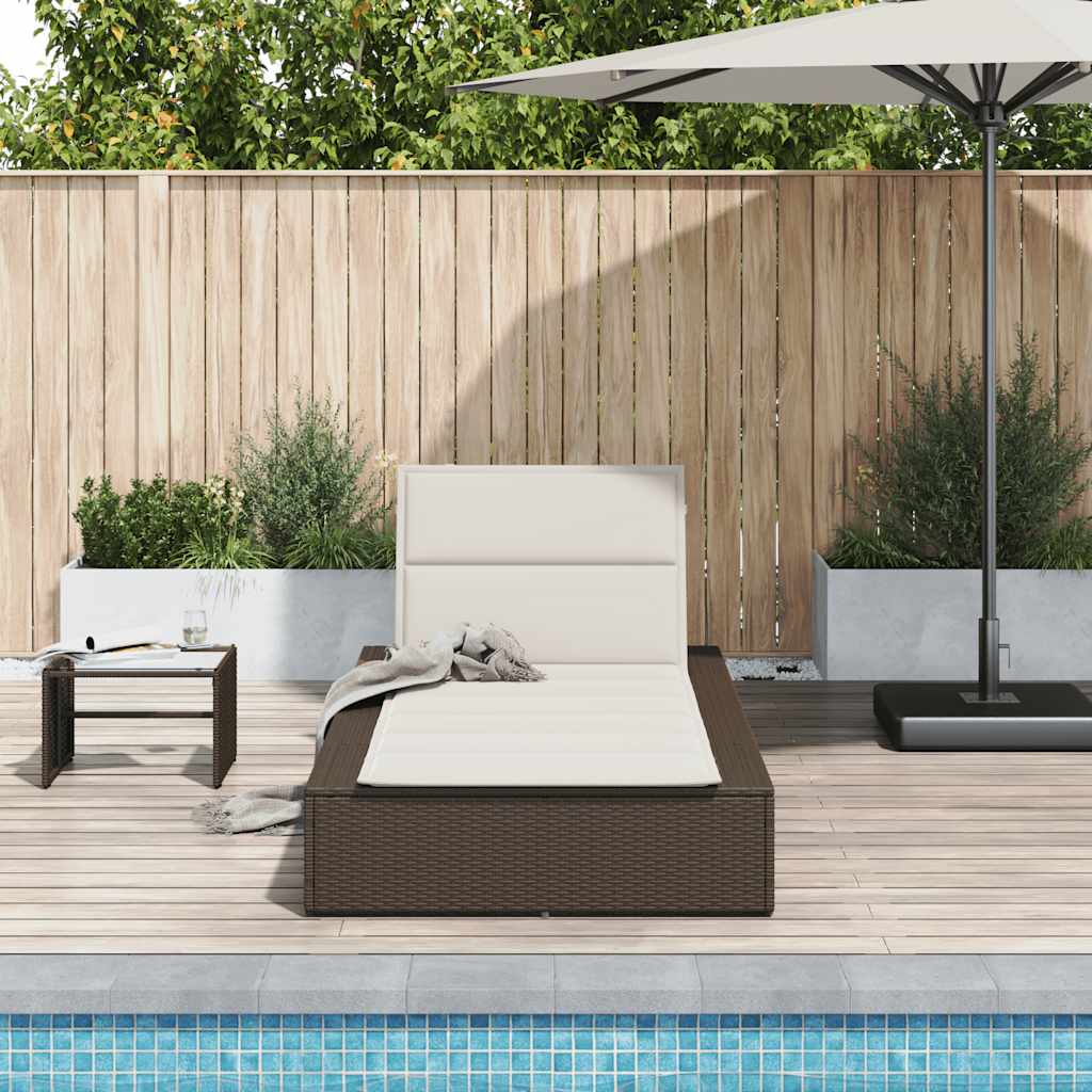 Ligbed met zwevend kussen poly rattan bruin is nu te koop bij PeponiXL, paradijselijk wonen!