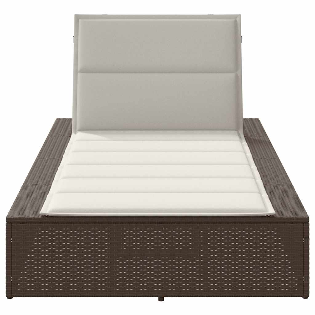 Ligbed met zwevend kussen poly rattan bruin is nu te koop bij PeponiXL, paradijselijk wonen!