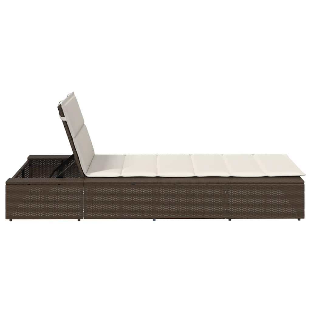 Ligbed met zwevend kussen poly rattan bruin is nu te koop bij PeponiXL, paradijselijk wonen!