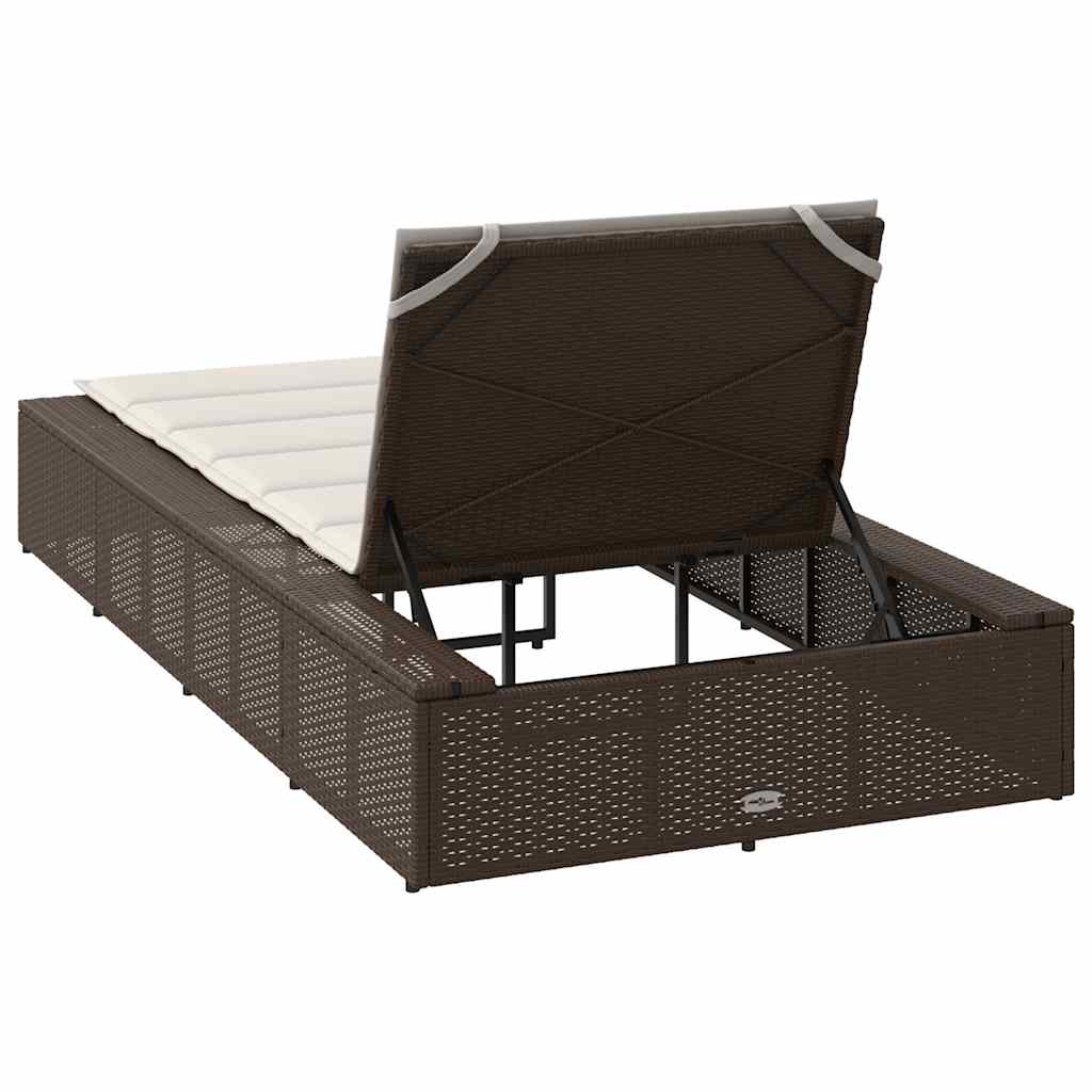 Ligbed met zwevend kussen poly rattan bruin is nu te koop bij PeponiXL, paradijselijk wonen!
