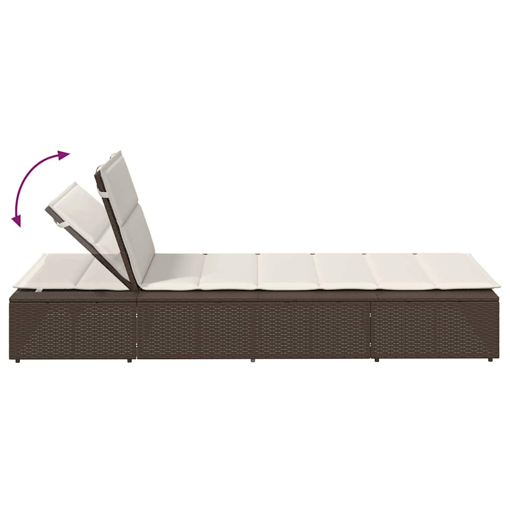 Ligbed met zwevend kussen poly rattan bruin is nu te koop bij PeponiXL, paradijselijk wonen!