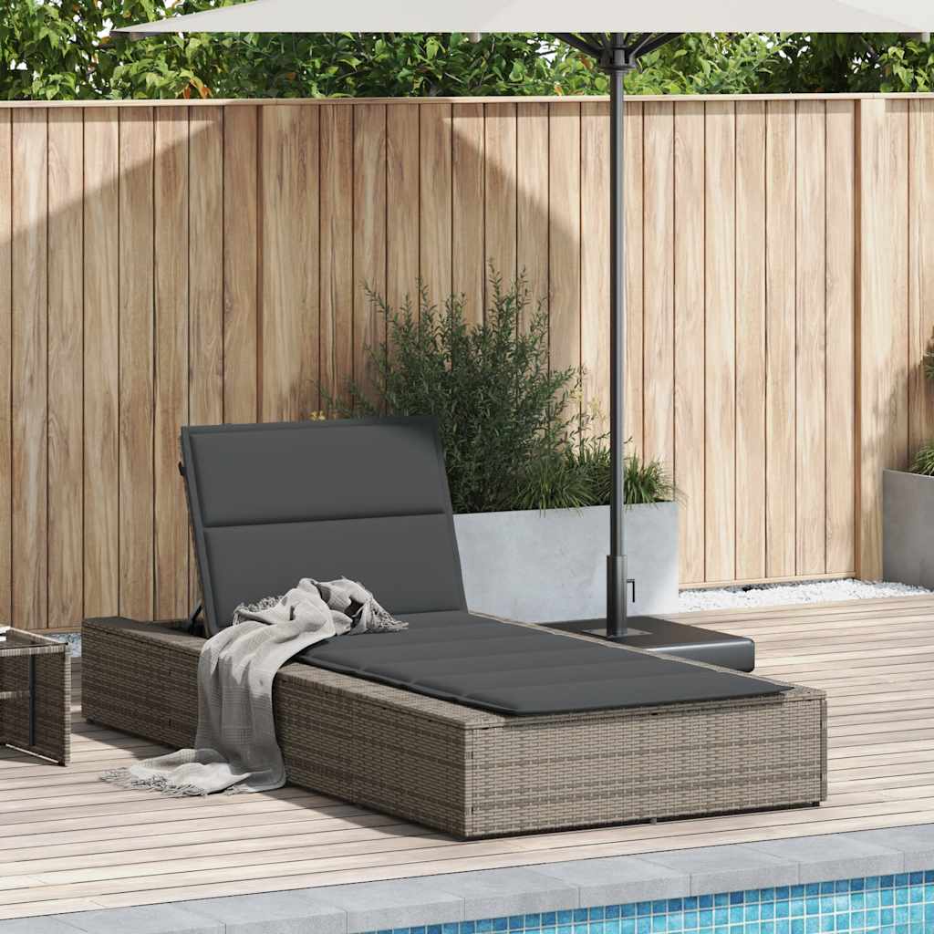 Ligbed met zwevend kussen poly rattan grijs is nu te koop bij PeponiXL, paradijselijk wonen!