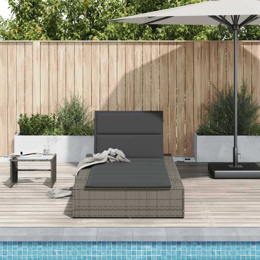 Ligbed met zwevend kussen poly rattan grijs is nu te koop bij PeponiXL, paradijselijk wonen!