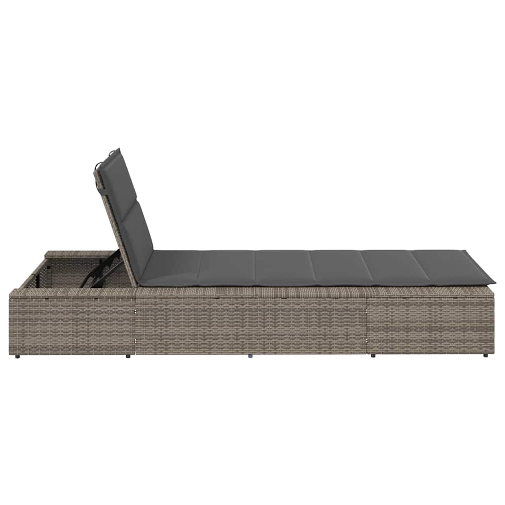 Ligbed met zwevend kussen poly rattan grijs is nu te koop bij PeponiXL, paradijselijk wonen!