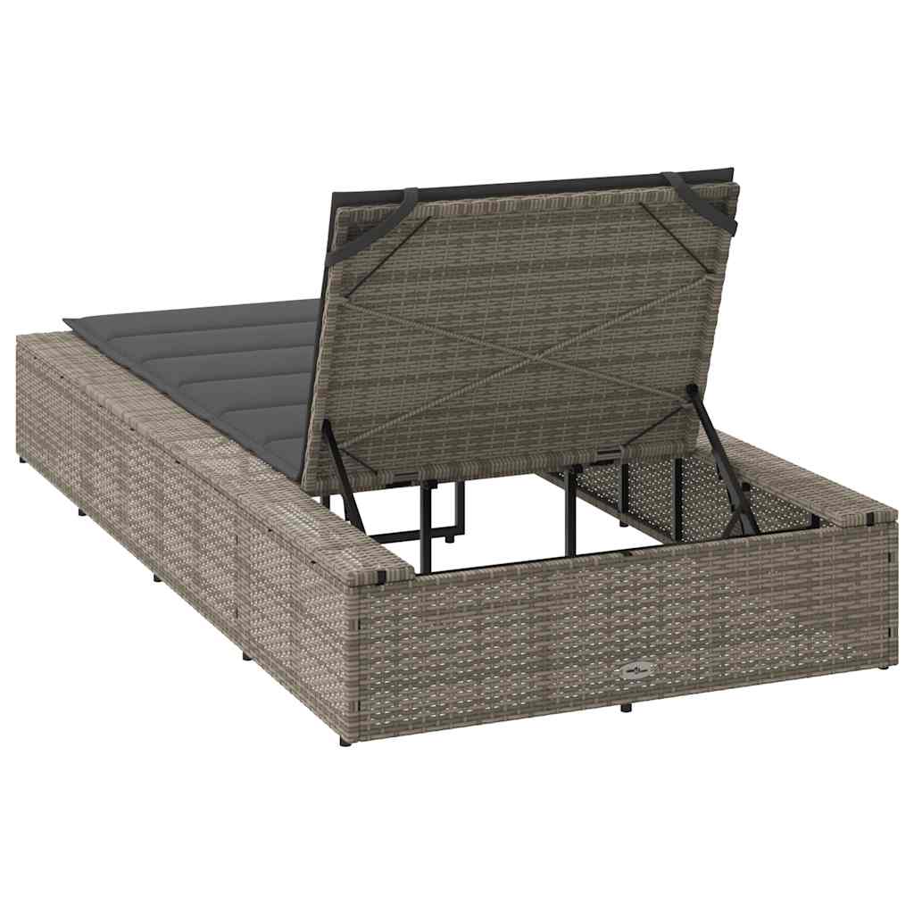 Ligbed met zwevend kussen poly rattan grijs is nu te koop bij PeponiXL, paradijselijk wonen!