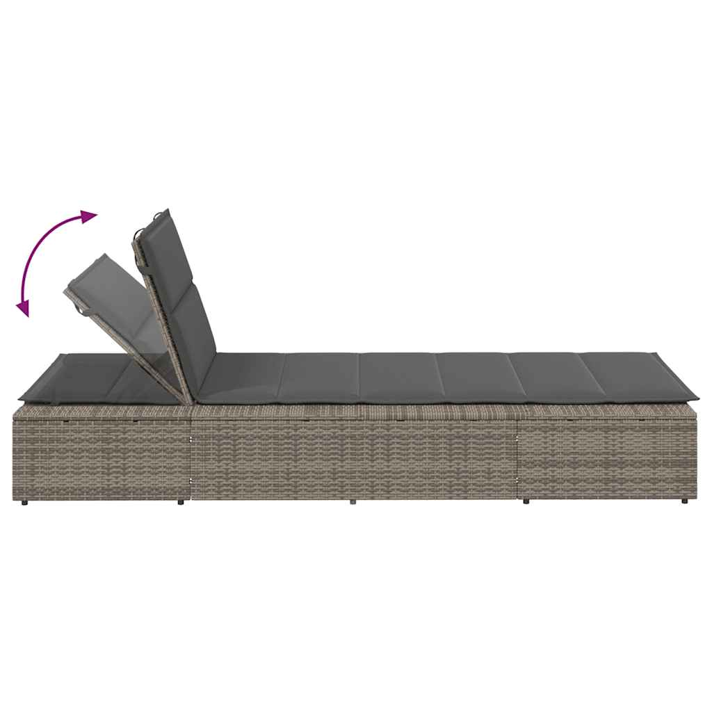 Ligbed met zwevend kussen poly rattan grijs is nu te koop bij PeponiXL, paradijselijk wonen!