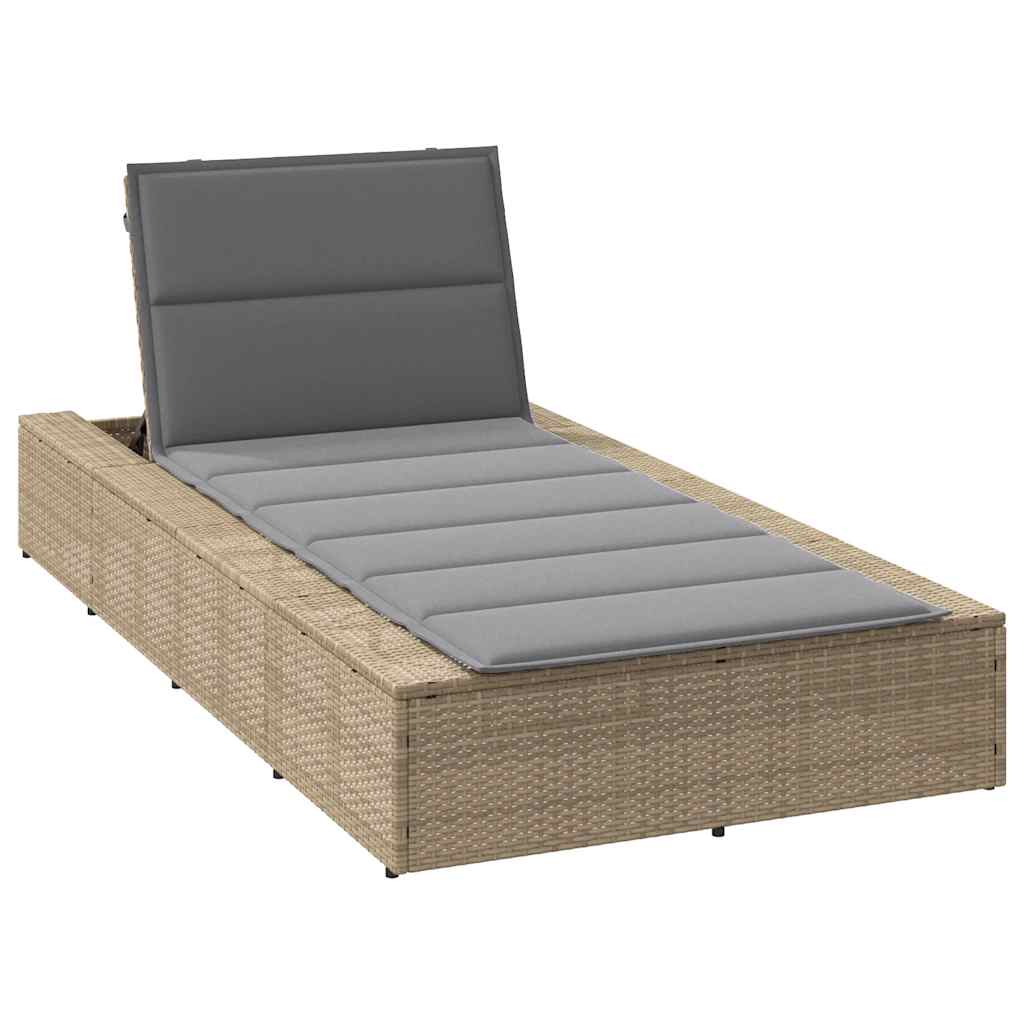 Ligbed met zwevend kussen poly rattan beige is nu te koop bij PeponiXL, paradijselijk wonen!