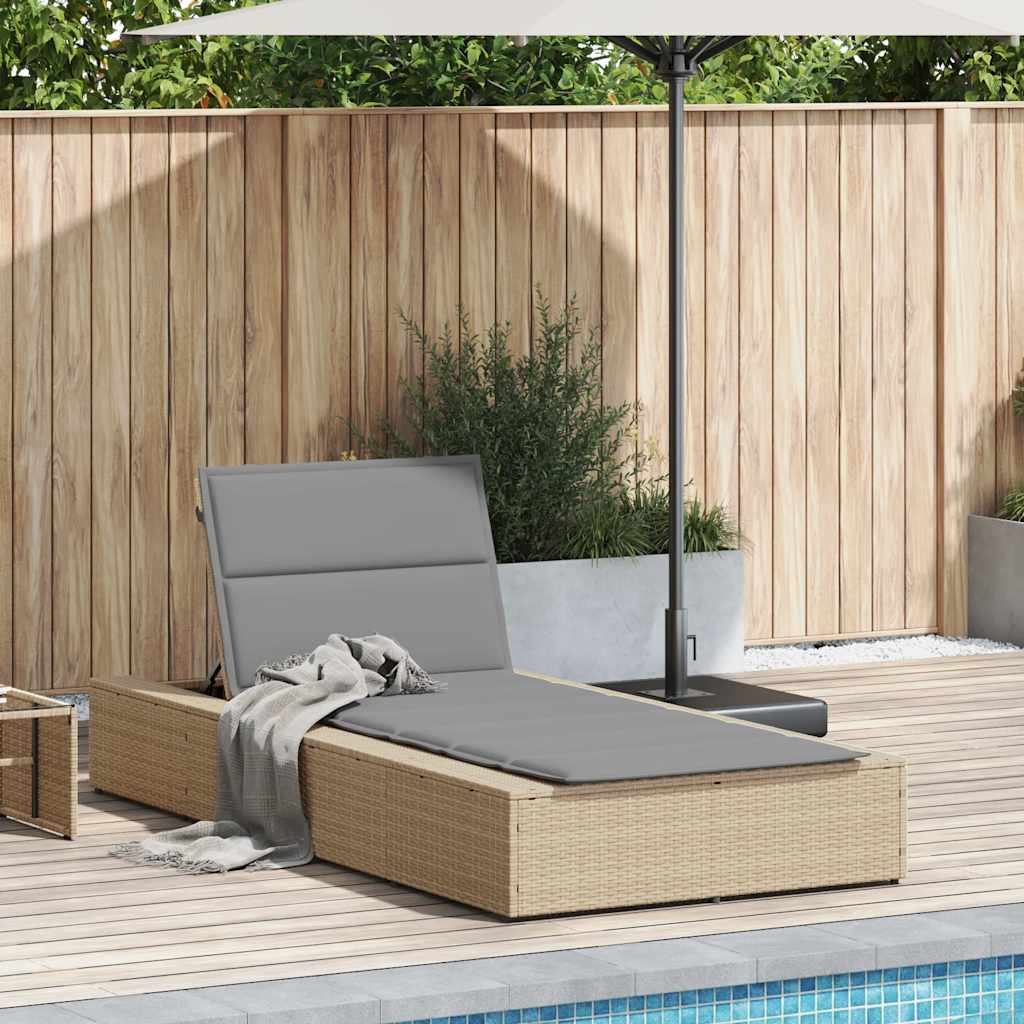 Ligbed met zwevend kussen poly rattan beige is nu te koop bij PeponiXL, paradijselijk wonen!