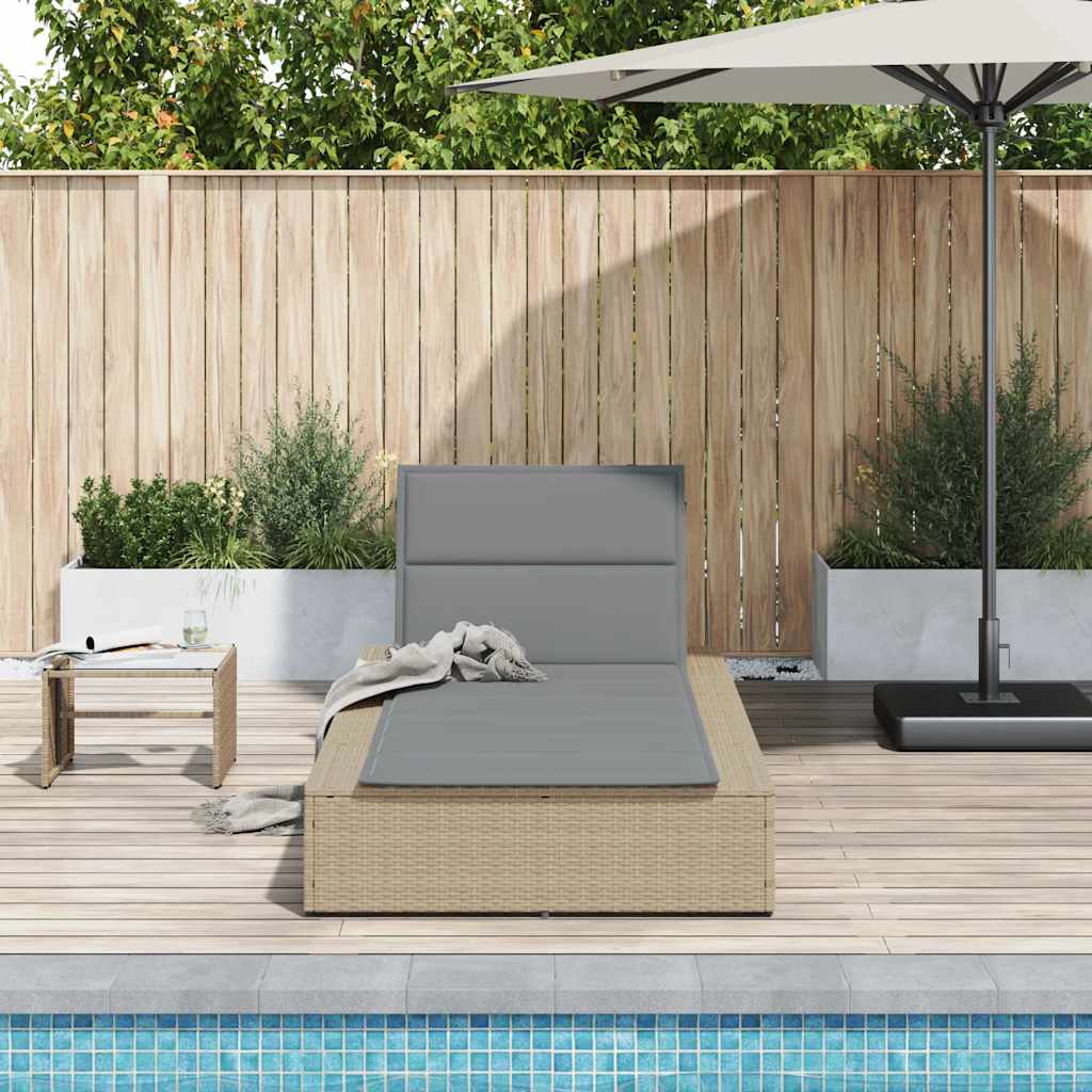 Ligbed met zwevend kussen poly rattan beige is nu te koop bij PeponiXL, paradijselijk wonen!