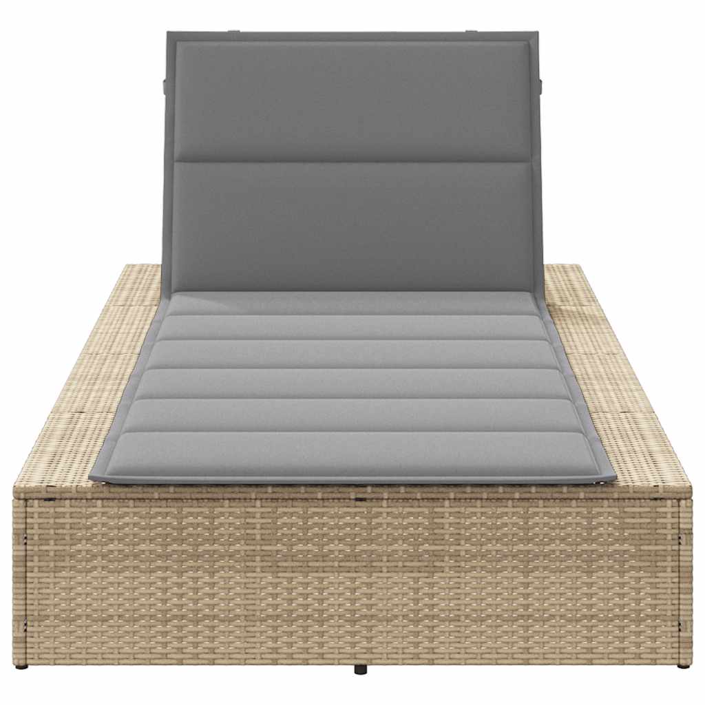 Ligbed met zwevend kussen poly rattan beige is nu te koop bij PeponiXL, paradijselijk wonen!