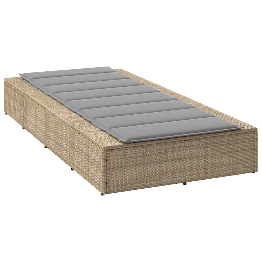 Ligbed met zwevend kussen poly rattan beige is nu te koop bij PeponiXL, paradijselijk wonen!
