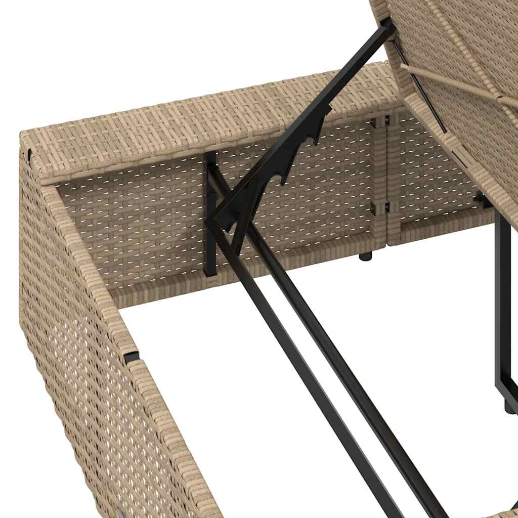 Ligbed met zwevend kussen poly rattan beige is nu te koop bij PeponiXL, paradijselijk wonen!