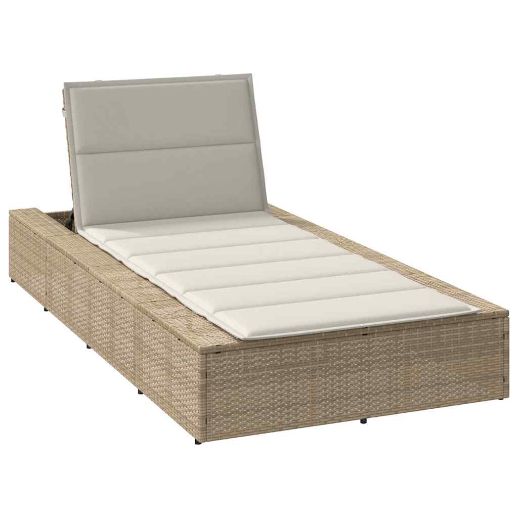 Ligbed met zwevend kussen poly rattan beige is nu te koop bij PeponiXL, paradijselijk wonen!