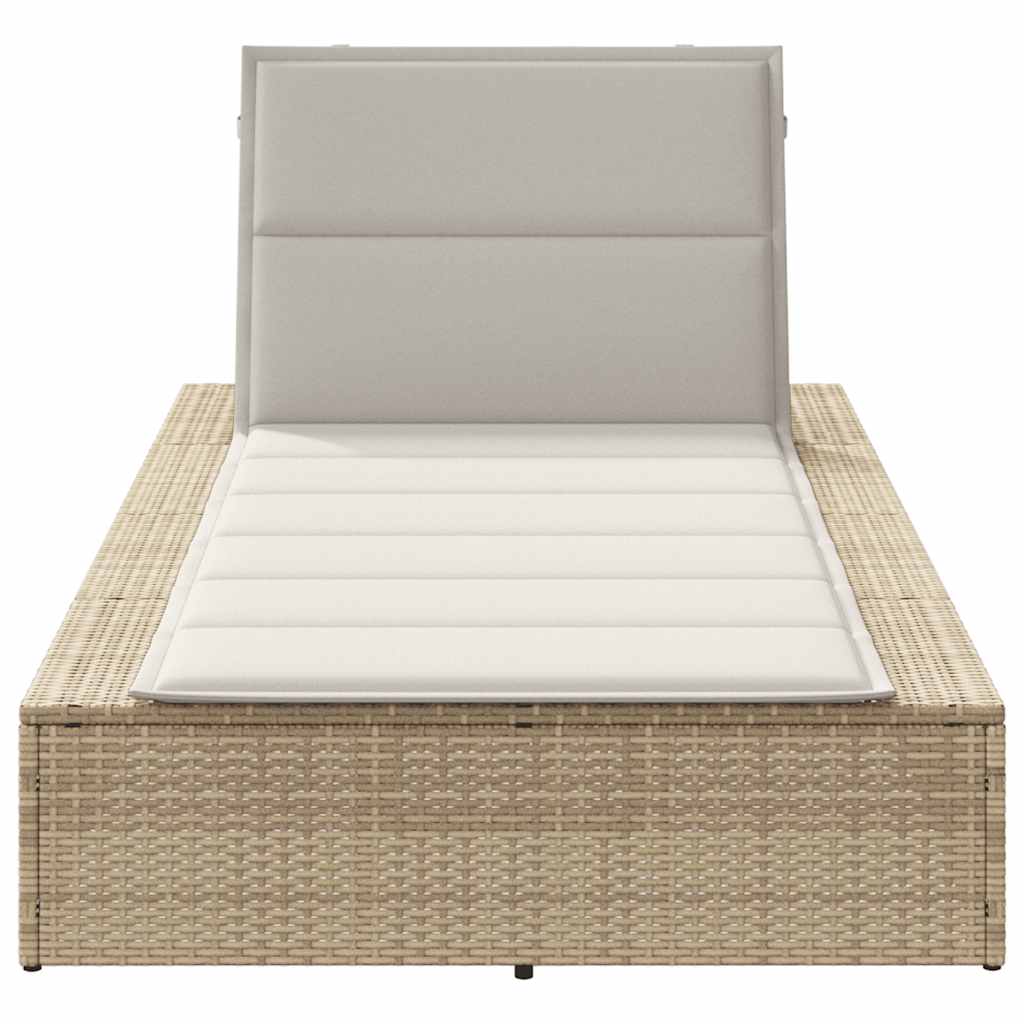 Ligbed met zwevend kussen poly rattan beige is nu te koop bij PeponiXL, paradijselijk wonen!