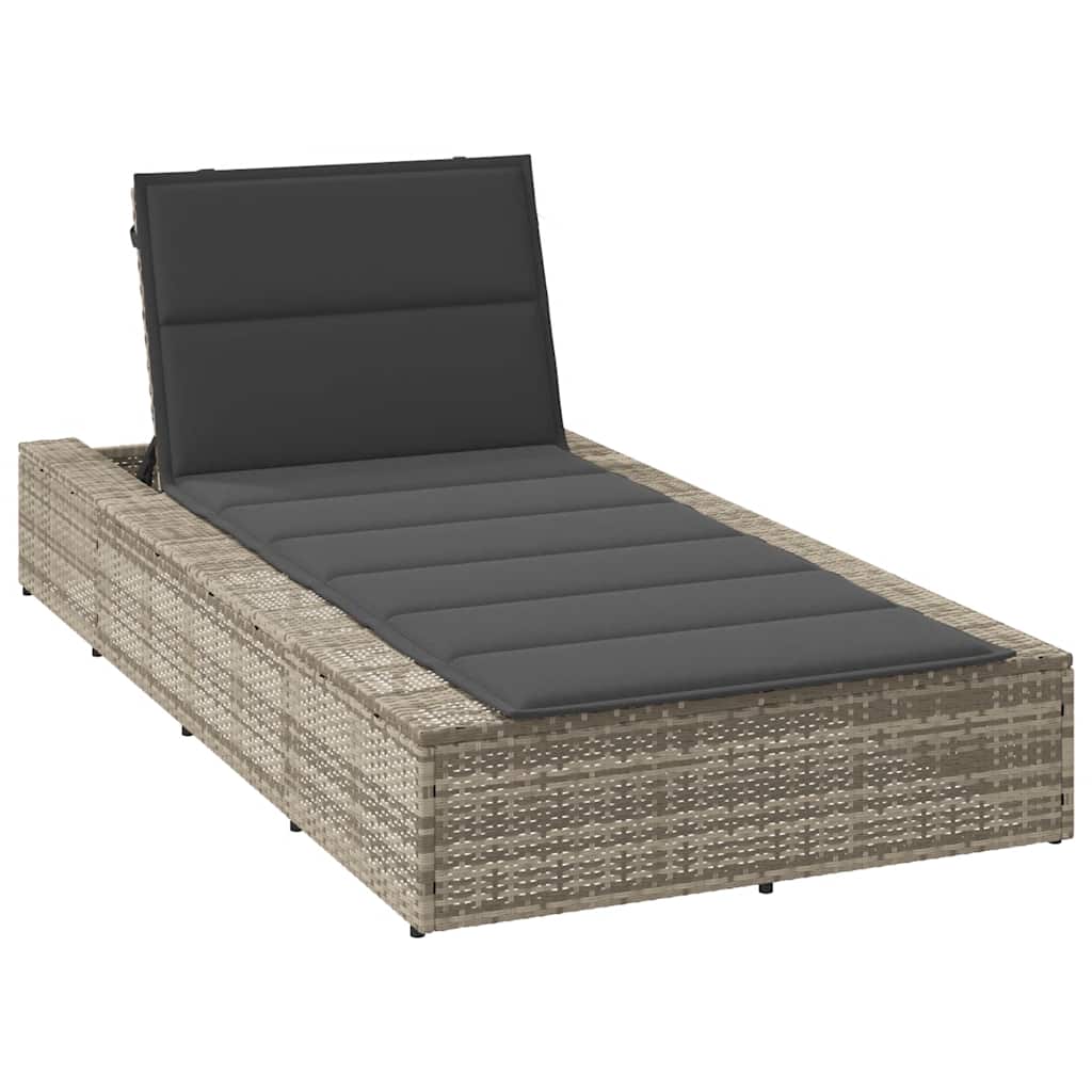Ligbed met zwevend kussen poly rattan lichtgrijs is nu te koop bij PeponiXL, paradijselijk wonen!