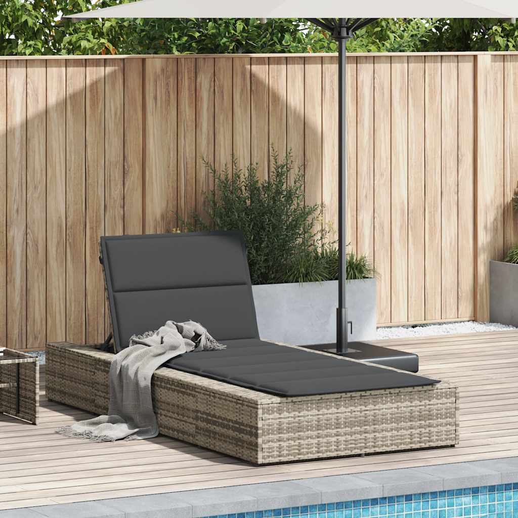 Ligbed met zwevend kussen poly rattan lichtgrijs is nu te koop bij PeponiXL, paradijselijk wonen!