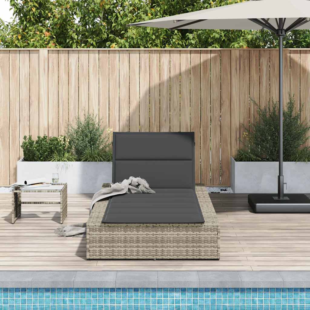 Ligbed met zwevend kussen poly rattan lichtgrijs is nu te koop bij PeponiXL, paradijselijk wonen!