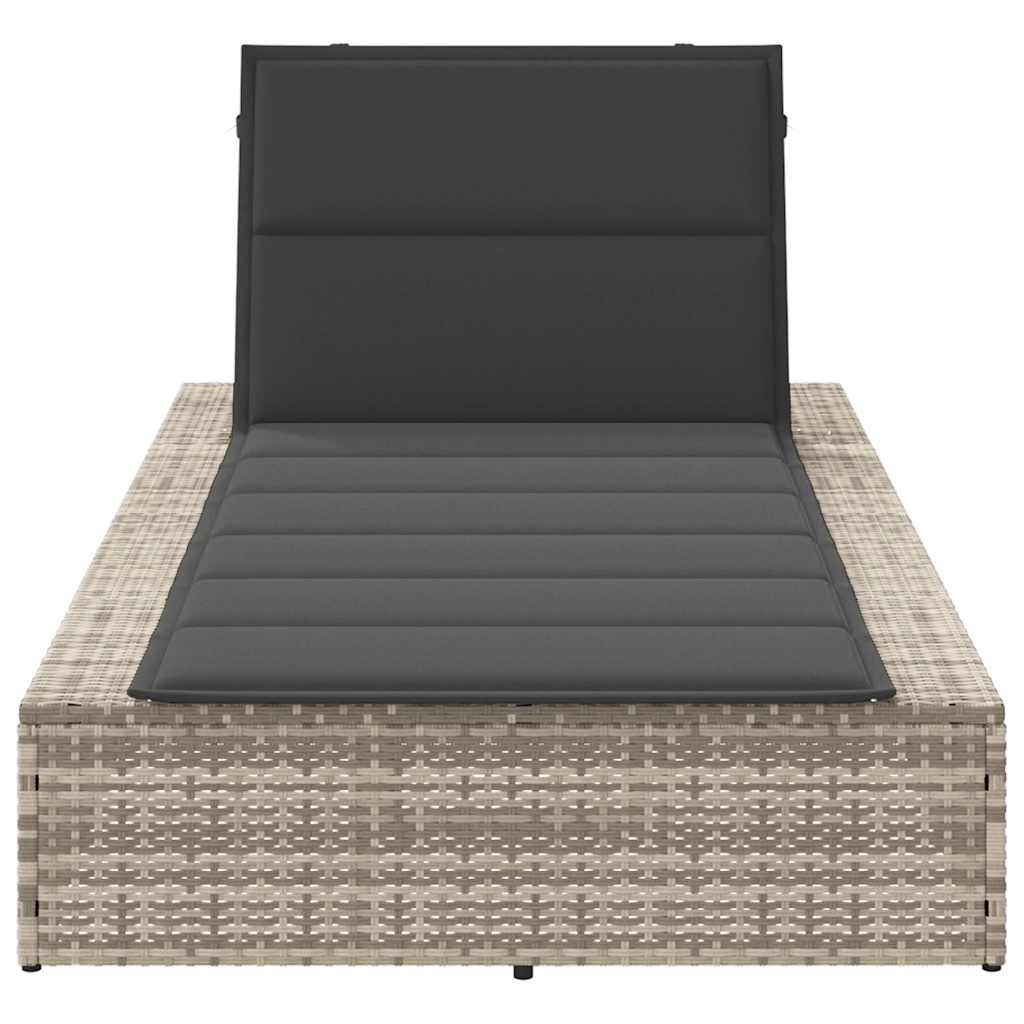 Ligbed met zwevend kussen poly rattan lichtgrijs is nu te koop bij PeponiXL, paradijselijk wonen!