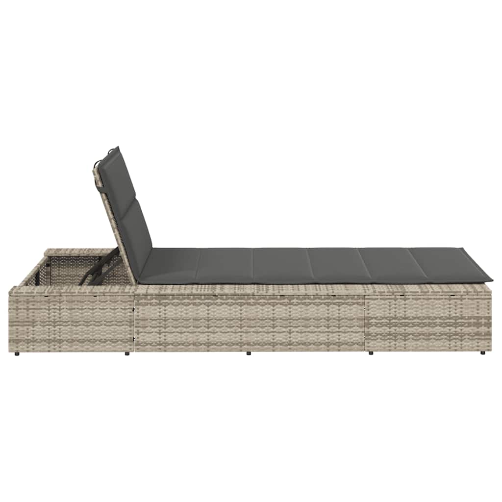 Ligbed met zwevend kussen poly rattan lichtgrijs is nu te koop bij PeponiXL, paradijselijk wonen!