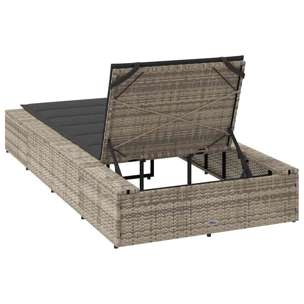 Ligbed met zwevend kussen poly rattan lichtgrijs is nu te koop bij PeponiXL, paradijselijk wonen!