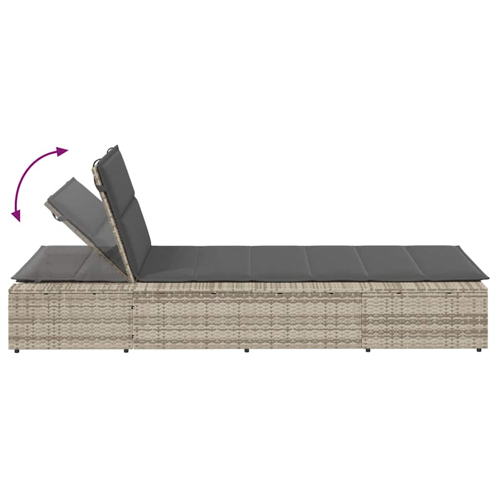 Ligbed met zwevend kussen poly rattan lichtgrijs is nu te koop bij PeponiXL, paradijselijk wonen!
