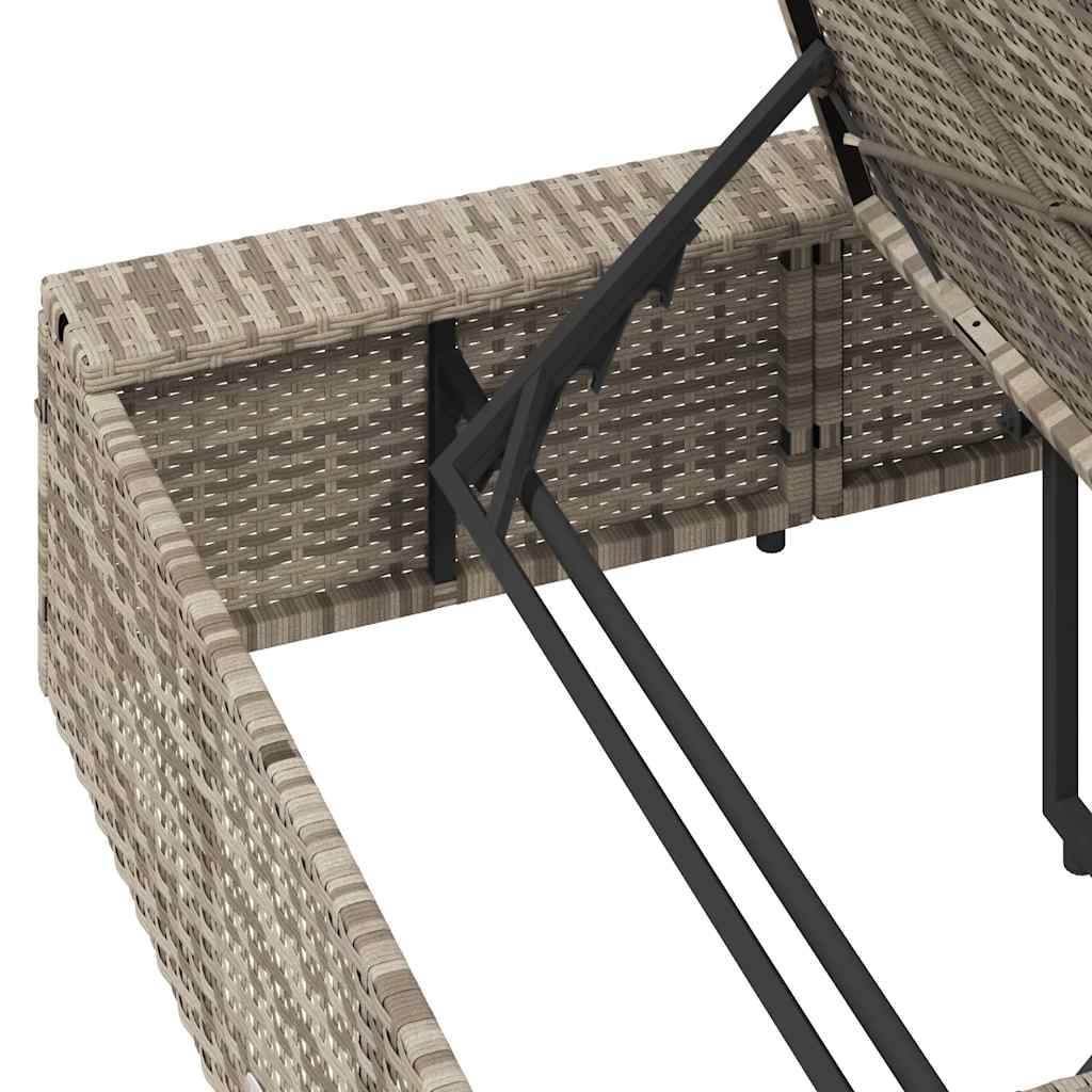 Ligbed met zwevend kussen poly rattan lichtgrijs is nu te koop bij PeponiXL, paradijselijk wonen!