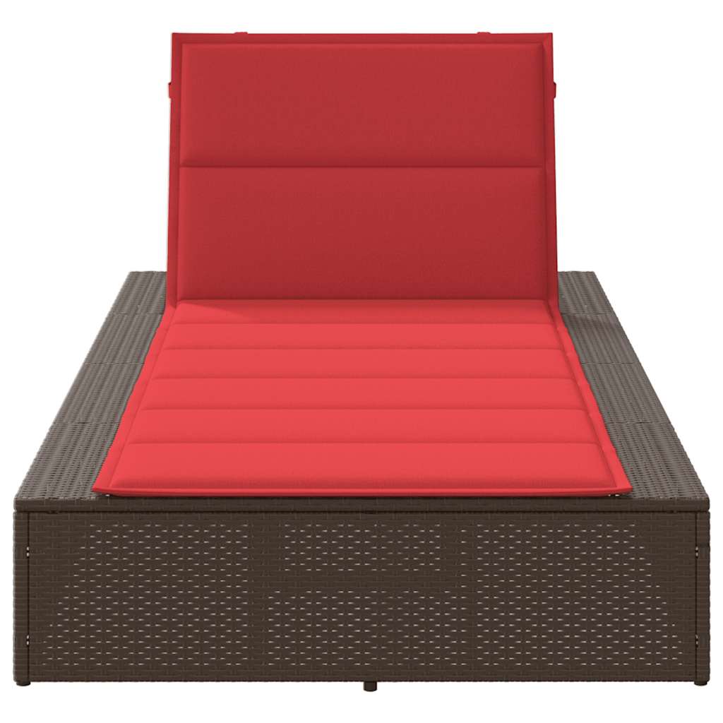 Ligbed met zwevend kussen poly rattan bruin is nu te koop bij PeponiXL, paradijselijk wonen!
