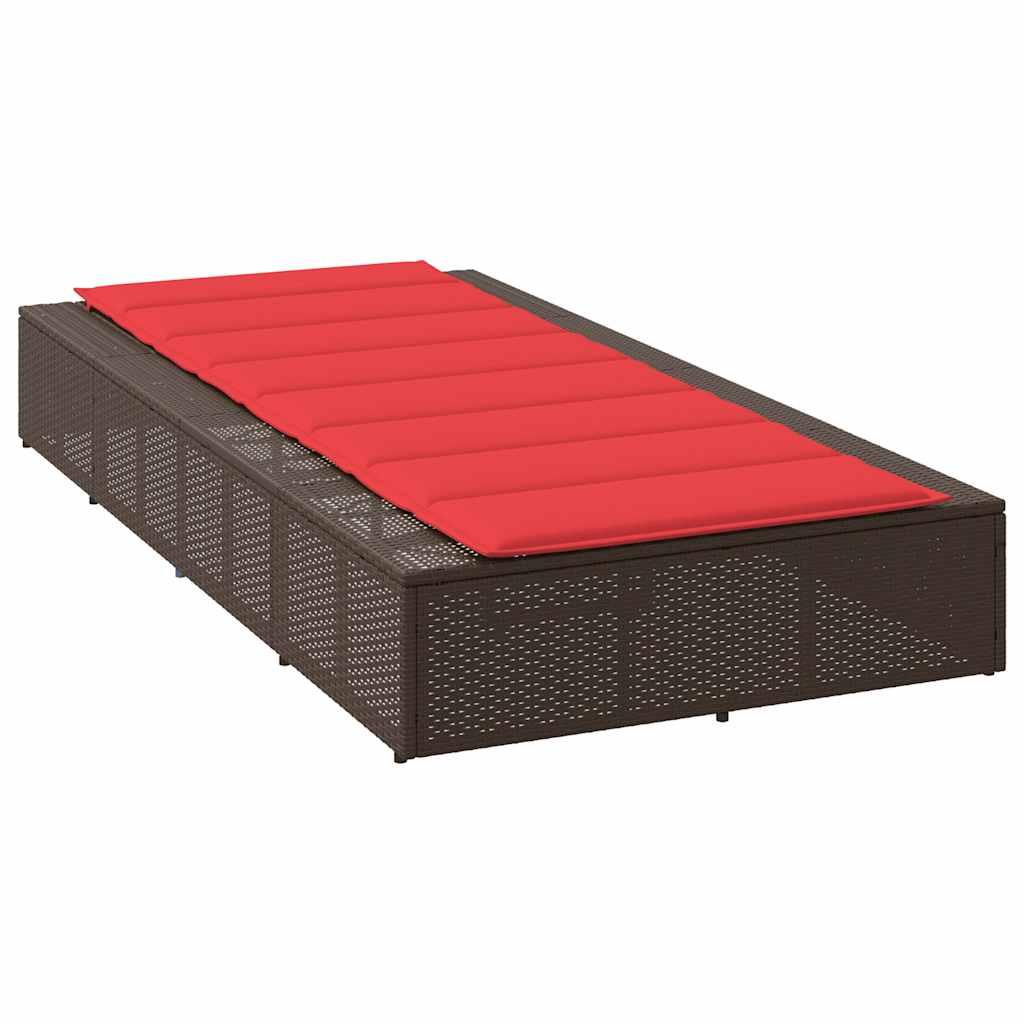Ligbed met zwevend kussen poly rattan bruin is nu te koop bij PeponiXL, paradijselijk wonen!
