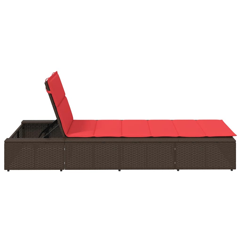 Ligbed met zwevend kussen poly rattan bruin is nu te koop bij PeponiXL, paradijselijk wonen!