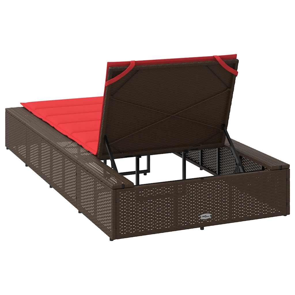 Ligbed met zwevend kussen poly rattan bruin is nu te koop bij PeponiXL, paradijselijk wonen!