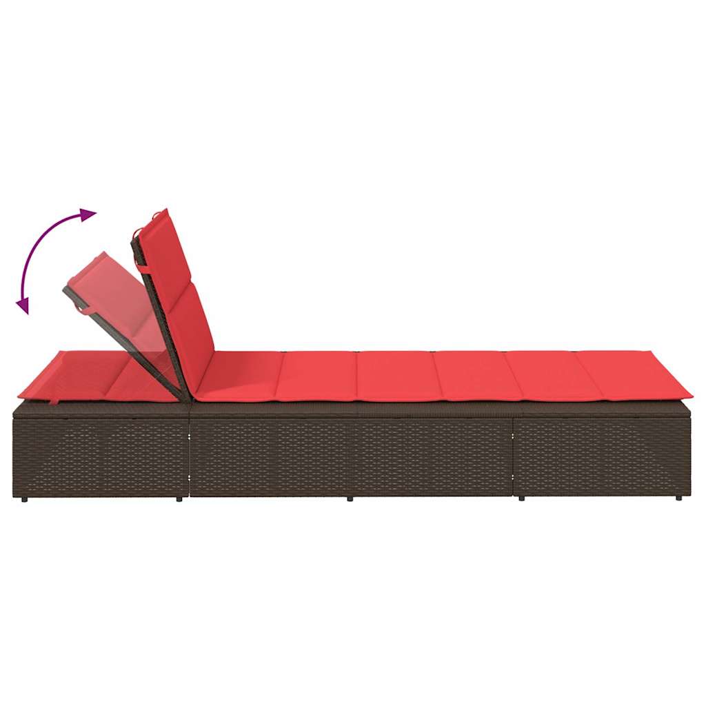 Ligbed met zwevend kussen poly rattan bruin is nu te koop bij PeponiXL, paradijselijk wonen!