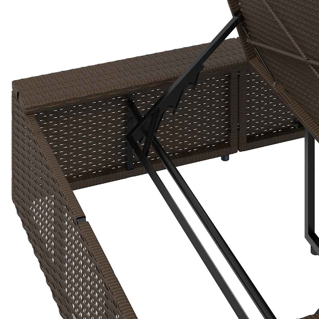 Ligbed met zwevend kussen poly rattan bruin is nu te koop bij PeponiXL, paradijselijk wonen!