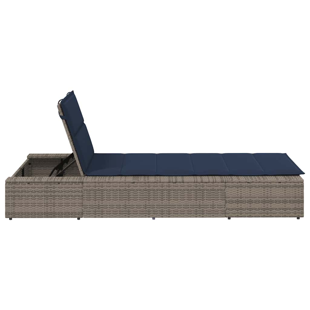 Ligbed met zwevend kussen poly rattan grijs is nu te koop bij PeponiXL, paradijselijk wonen!