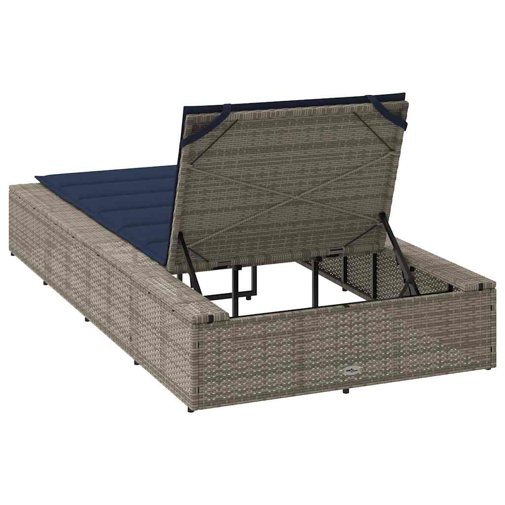 Ligbed met zwevend kussen poly rattan grijs is nu te koop bij PeponiXL, paradijselijk wonen!