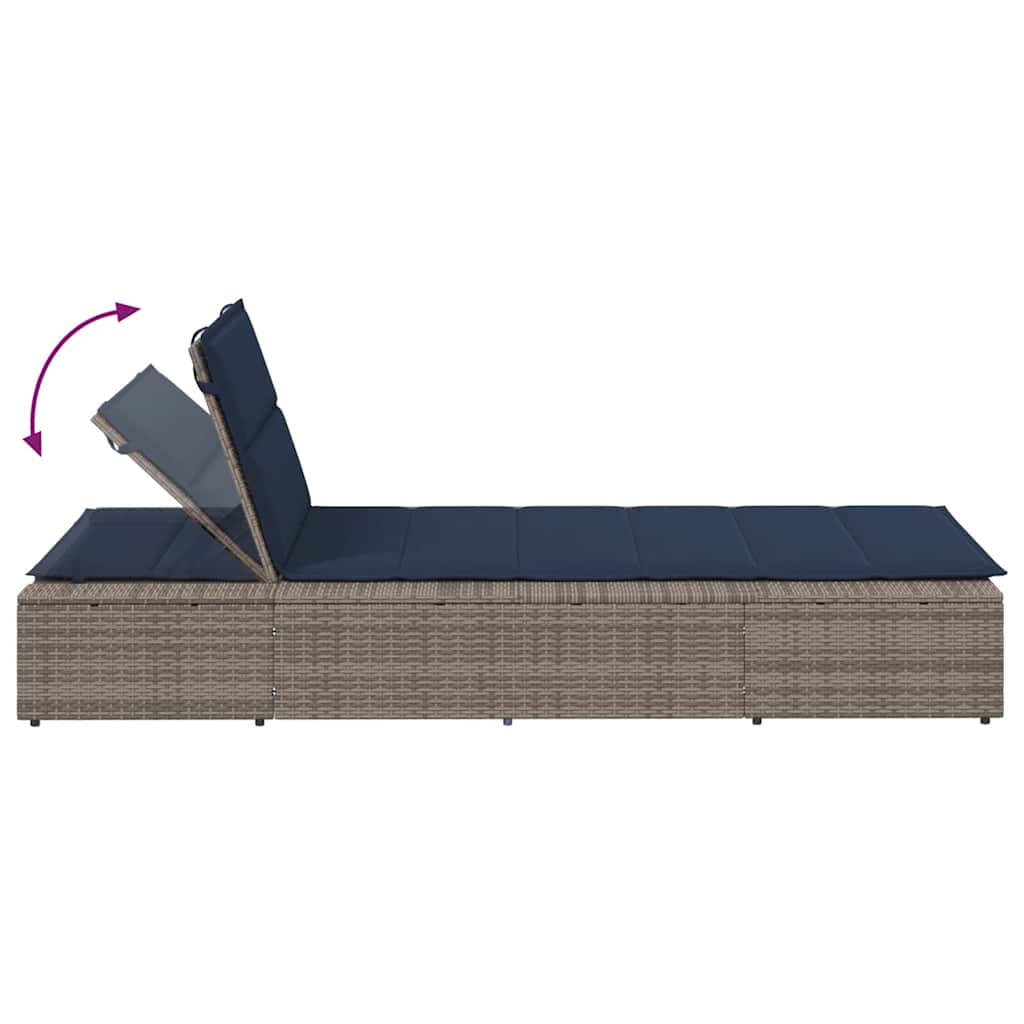 Ligbed met zwevend kussen poly rattan grijs is nu te koop bij PeponiXL, paradijselijk wonen!