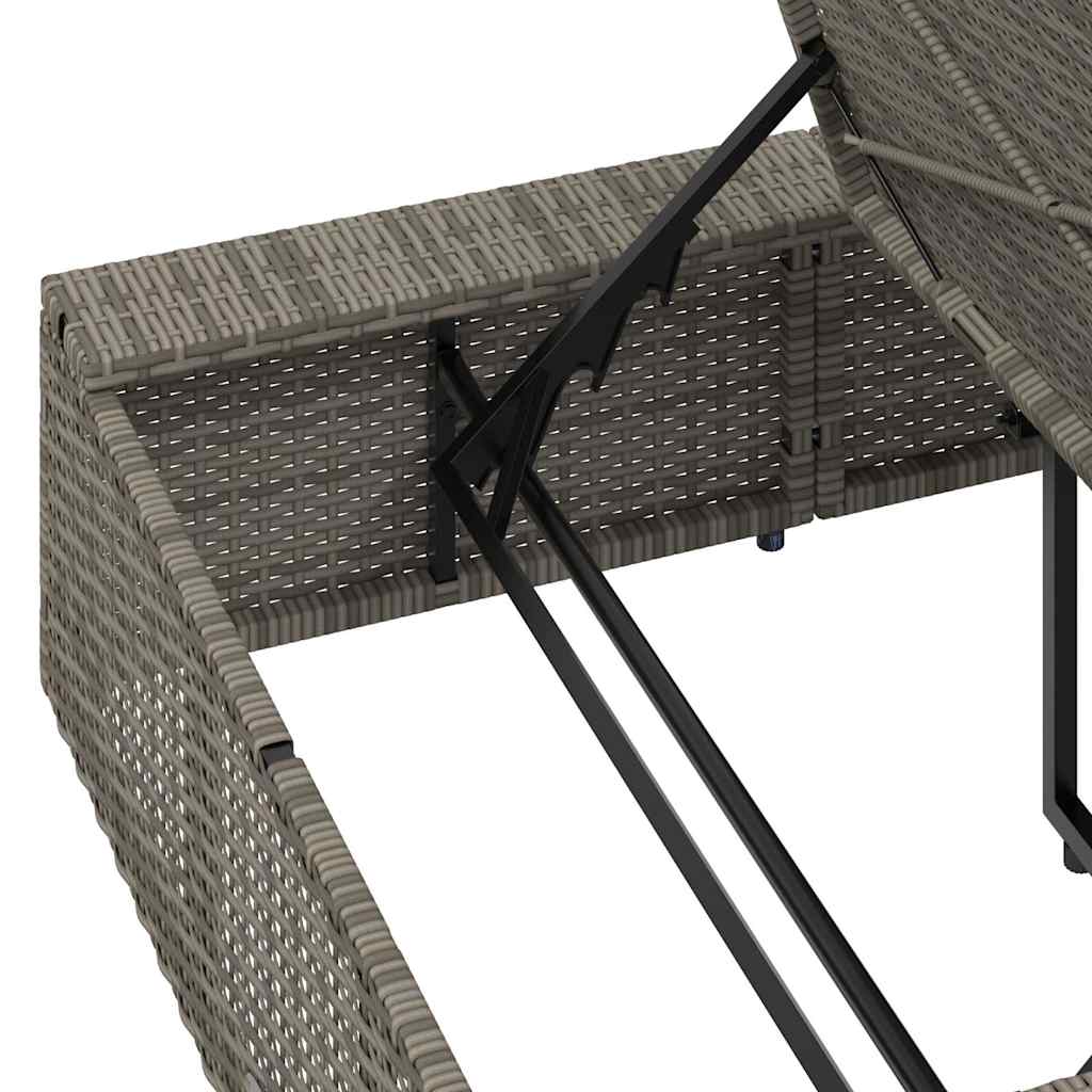Ligbed met zwevend kussen poly rattan grijs is nu te koop bij PeponiXL, paradijselijk wonen!