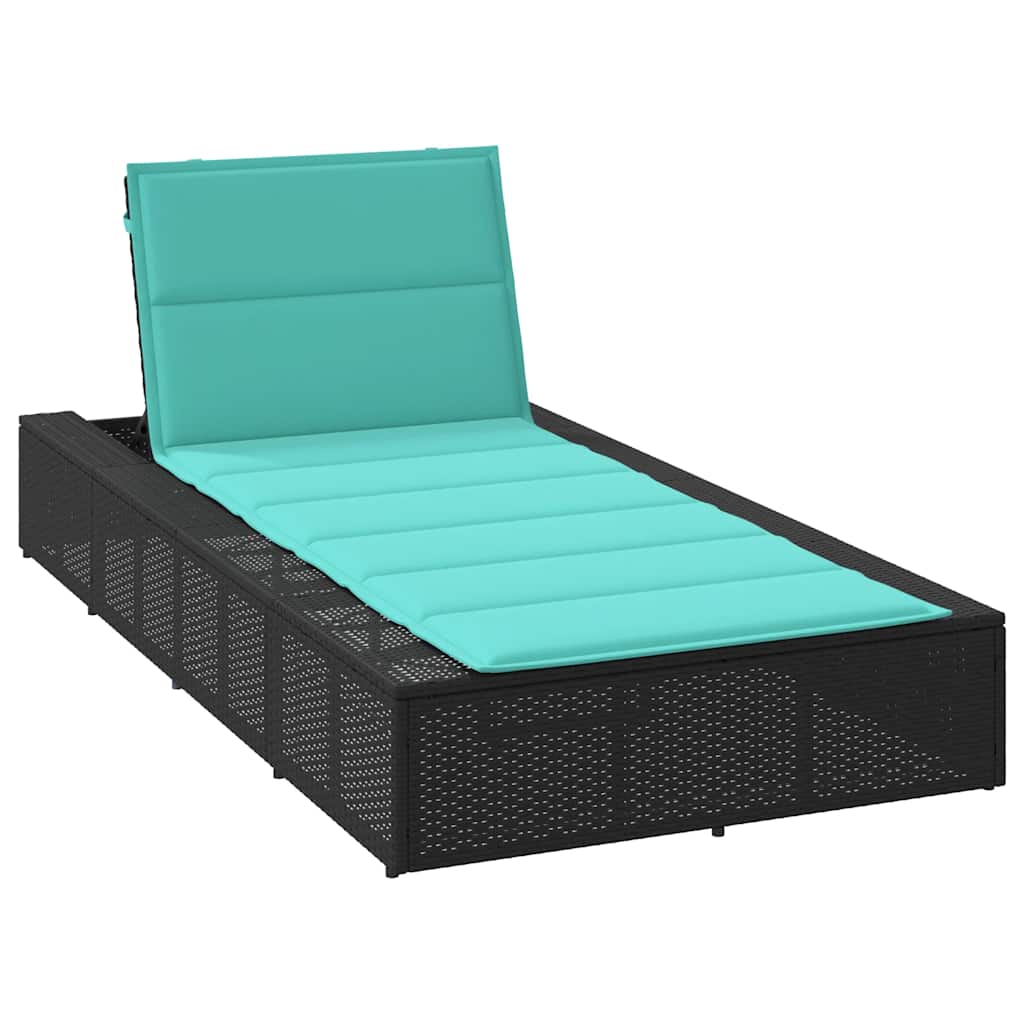 Ligbed met zwevend kussen poly rattan zwart is nu te koop bij PeponiXL, paradijselijk wonen!